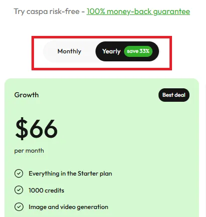 Caspa 33% off coupon